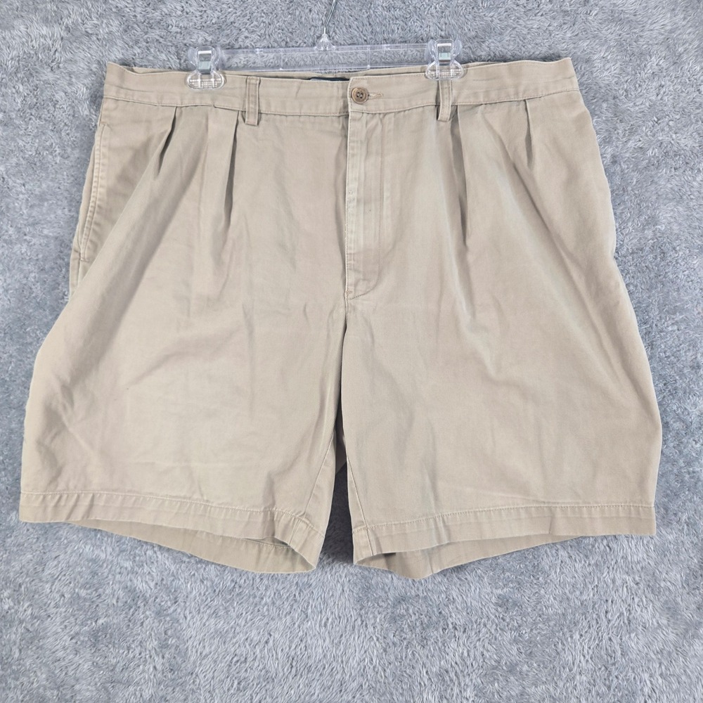 Polo Ralph Lauren Tyler Short Mens 42 Khaki Tan Pleated Cotton Chino Shorts 8in